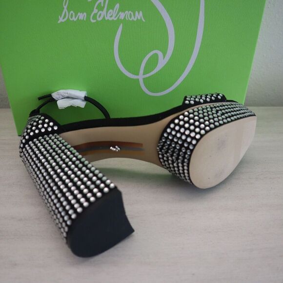 Sam Edelman I3466M1 Sz 7M Black Nellie Glitz Platform Heeled Sandals $190 - Picture 8 of 13